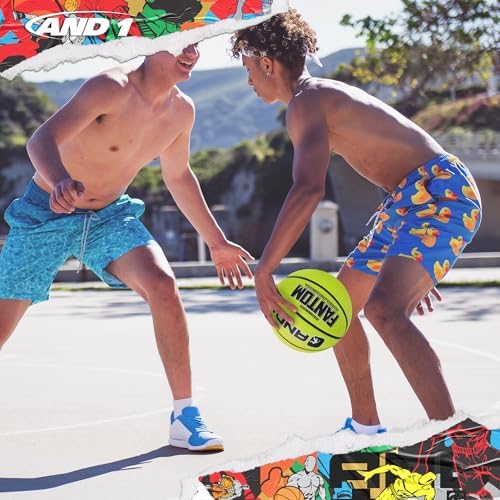 AND1 Fantom Rubber Basketball: Official Regulation Size 7 (29.5 inches) Rubber Basketball - Deep Channel Construction Streetball, Made for Indoor Outdoor Basketball Games