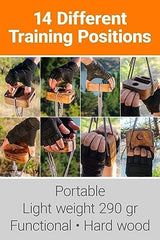 Portable Hangboard for Rock Climbing Holds,Fingerboard Trainer for Hand Grip Strengthener,Pinch Block Grip,Home Gym Fitness Workout Equipment -Hard Wood