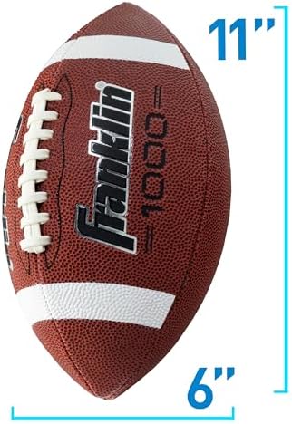 Franklin Sports Youth + Adult Footballs - Extra Grip 1000 Official Size, Junior + Pee Wee Kids - 1 + 12 Packs