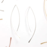 Upside Down Hoop Earrings - Sterling Silver Plated Threader Hoops for Women