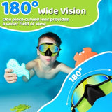 Vvinca Swim Goggles with Nose Cover, 2 Pack Wide View Diving Mask Anti-Fog UV No Leak Toddlers Swimming Goggles for Kids 3-15