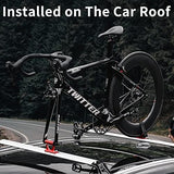 MUQZI Quick Release Fork Mount, Bike Car Roof Mount Rack Road Bicycle Fork Block Thru Axle Wheel Holder, Truck Bed Fork Mount with Installation Adapters MTB Tire Holder Rack Mount, Red