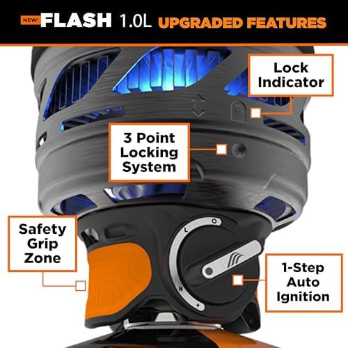 Jetboil Flash 1.0L Portable Fast Boil Stove for Camping and Backpacking with 1-Step Auto Ignition, New for 2025, Propane/Isobutane Burner with Cooking Cup
