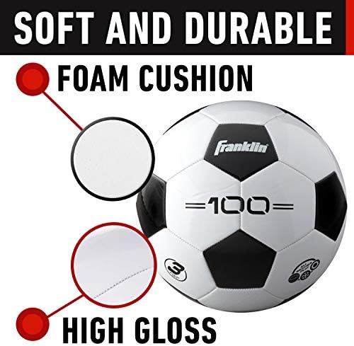 Franklin Sports Soccer Balls - Youth & Adult - Sizes 3, 4 & 5 - Single & Bulk Packs - Black & White