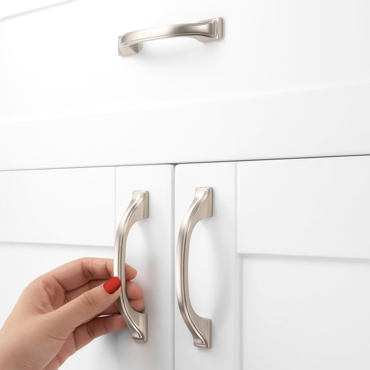 BEROSSA 10 Pack Brushed Nickel Cabinet Pulls 3 Inch Satin Nickel Cabinet Handles Nickel Hardware for Kitchen Cabinets 8222 Drawers Bedroom Dresser Bathroom Vanity Cupboard