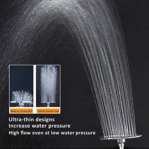 NearMoon Rain Shower Head, Ultra-Thin Design-Pressure Boosting, Awesome Some Experience, High Flow Stainless Steel Rainfall Head (6 Inch,Chrome Finish)