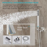 Brushed Nickel Shower System, Shower Faucet Set with 10-Inch Rain Showerhead and Handheld Spray, Wall Mounted High-Pressure Showerhead Combo Set Included Valve and Trim, Brushed Nickel