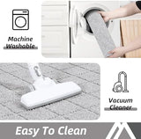 COSY HOMEER Edging Stair Treads Non-Slip Corner Indoor Stair Runners for Wooden Steps,Landing Slip Resistant Stair Rugs Mat for Kids and Dogs,100% Polyester TPE Backing,Grey,30x30 inch