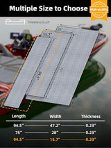 FOCEAN Boat Flooring EVA Foam Boat Decking Marine Mat Non-Slip Self-Adhesive Flooring Sheet for Motorboat Kayak Surfboard Garden Floor Swimming Pools, 94.5''x 15.7'', Grey with Black Lines