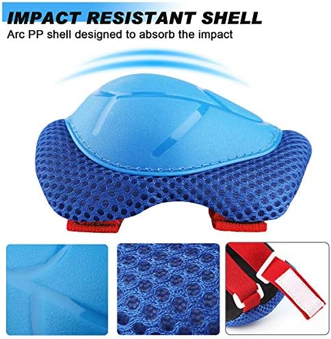 Kids Protective Gear Set Knee Pads for Kids 3-14 Years Toddler Knee and Elbow Pads with Wrist Guards 3 in 1 for Skating Cycling Bike Rollerblading Scooter