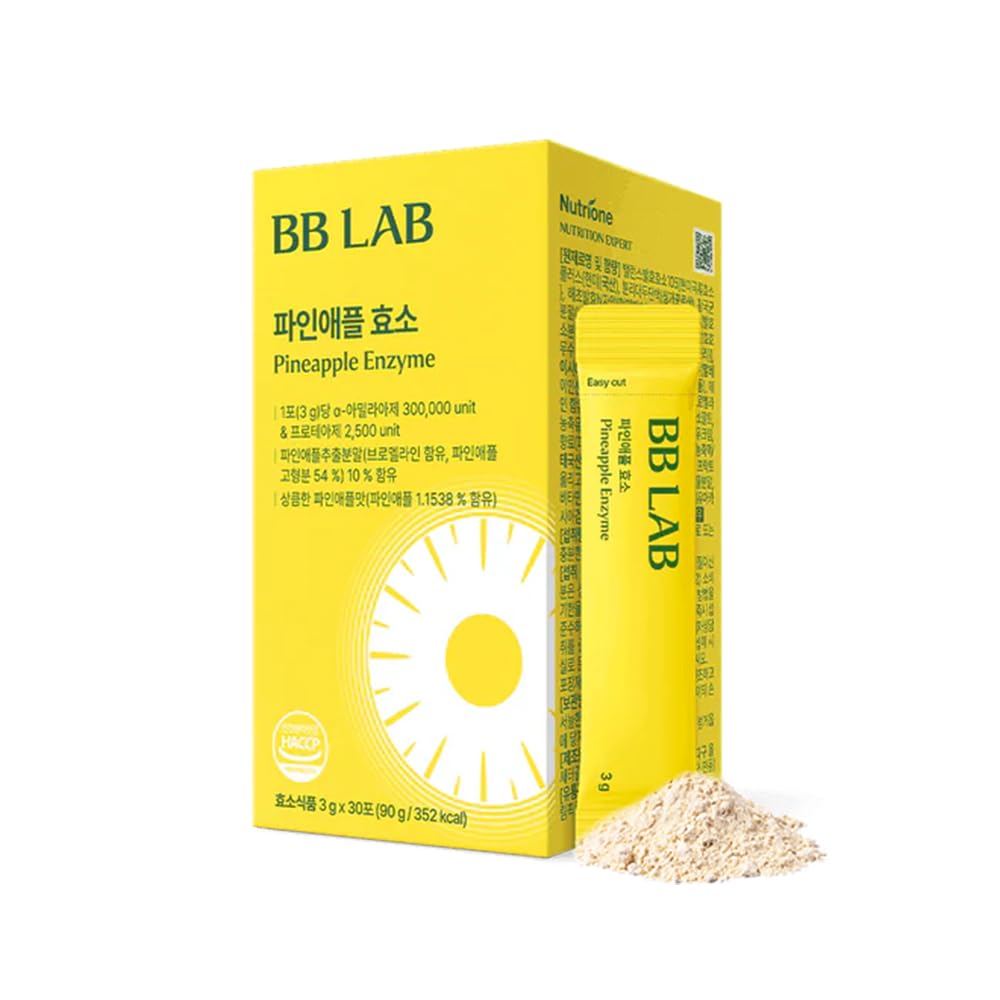 BB LAB Pineapple Enzyme Supplement, Natural Digestive Enzymes with α-Amylase, Protease, Bromelain, Korea Formula, Supports Carb & Protein Breakdown