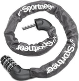 Sportneer Bike Lock: 5 Digit Combination High Security Anti Theft Bike Chain Lock - 3.2/3.6/4ft Heavy Duty Keyless Bicycle Lock for Bike, Motorcycle, Scooter, Door & Gate - 4/6mm Thick, Easy to Use