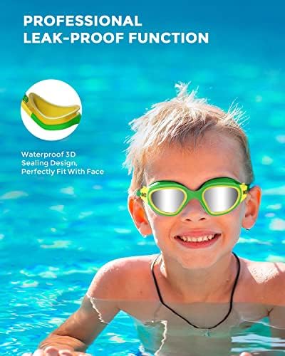 OMID Kids Swim Goggles, P2mini Polarized Swimming Goggles Comfortable for Age 6-14