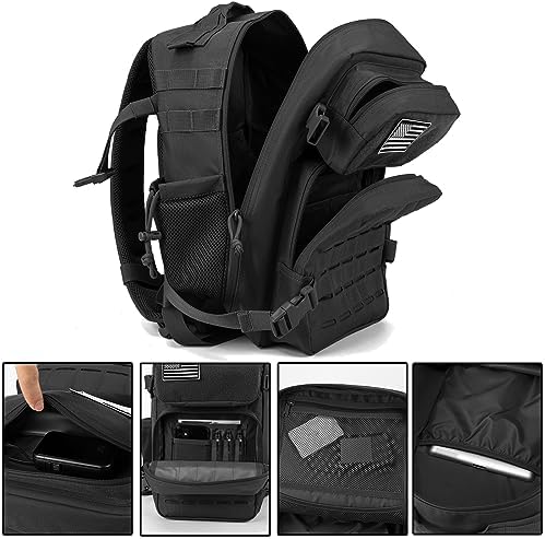 QT&QY 25L/35L/45L Military Tactical Backpack For Men Molle Daypack 3 Day Bug Out Bag Hiking Rucksack With Bottle Holder