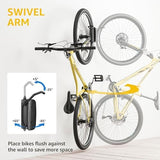 monTEK Swivel Bike Wall Mount, Bike Hangers for Garage, Space-Saving Vertical Bike Rack, Sturdy Bike Storage Rack Holds Up to 66lbs, Easy to Install, Black