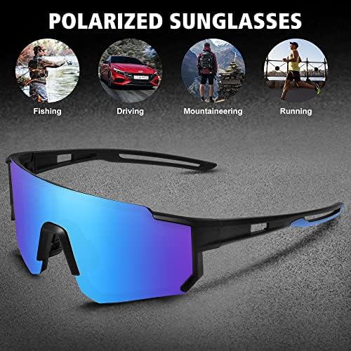 STORYCOAST Polarized Sports Sunglasses for Men Women,Driving Fishing Cycling Mountain Bike Sunglasses UV400 Protection