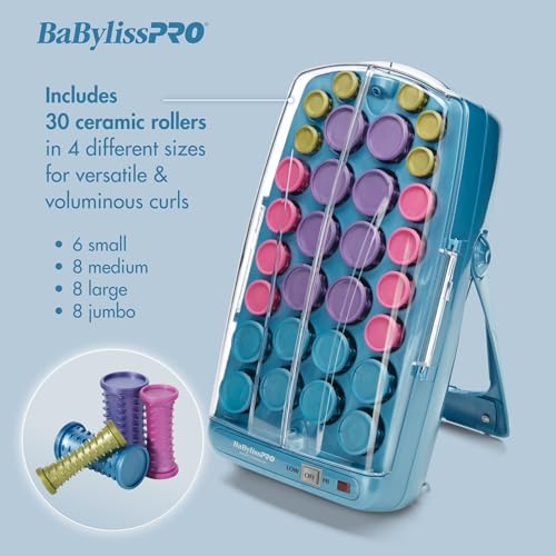 BaBylissPRO Hot Rollers For All Hair Lengths, Nano Titanium Hair Styling Tools & Appliances, 30 Count (Pack of 1) BABNTHS40