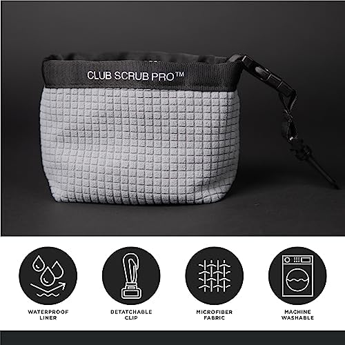 Golf Club and Golf Ball Cleaning Bag, Waterproof Clean Face Technology Liner, Detachable Clip, Machine Washable, Cleans Club Grooves, Dry Exterior (Neoprene or Microfiber Option Available)