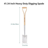 Berry&Bird Garden Digging Spade, 41" Stainless Steel Gardening Border Spade