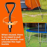 Ground Anchors Screw in Tent Stakes Heavy Duty Trampoline Stakes High Winds, Ground Anchors for Camping Tent, Canopies, Carports, Sheds, Swing Sets, Canopy Stakes Kit, Mobile Home Anchors 4 Pack