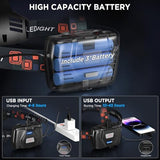 LED Rechargeable Headlamp, 3000 Lumens Super Bright Head Lamp with 5 Modes, 90°Adjustable, USB Rechargeable, Waterproof LED Headlamps for Adults Camping, Hiking, Climbing (2 Pack)