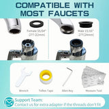 CECEFIN 1440ºSink-Water-Filter Faucet-Extender 3.0 Telescopic - Carbon Purifier Reduce 99% Chlorine, NSF Certified Bathroom Kitchen Aerator, Swivel Long Arm Extension for Toddlers, Hard Water Softener