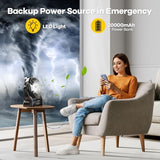 20000mAh Solar Fan with LED Lantern, 10W Solar Panel Rechargeable Battery Powered Camping Fan for Outside, 9 Inch Portable Battery Operated Power Bank for Picnic, Barbecue, Fishing, Travel