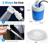Portable Camping Shower Outdoor Camp Shower Pump,Upgrade Rechargeable Electric Shower Pump with Intelligent Digital Display Multiple Spray Modes for Camping, Hiking, Traveling,RV