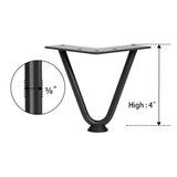 SMARTSTANDARD 4 Inch Heavy Duty Hairpin Furniture Legs, Metal Home DIY Projects for TV Stand, Sofa, Cabinet, etc with Rubber Floor Protectors Black 4PCS