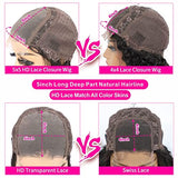 Aaliweya 5x5 HD Transparent Lace Closure Wigs Human Hair Body Wave 5x5 Closure Wigs for Women 150% Density Glueless Wigs Pre Plucked Soft and Smooth Natural Black Color 18 inch