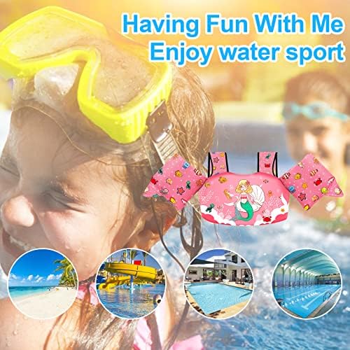 Chriffer Kids Swim Vest Life Jacket for 22-66 Pounds Boys and Girls, Toddler Floaties with Shoulder Harness Arm Wings for 2,3,4,5,6,7 Years Old Baby