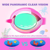 Keary Kids Swim Goggles for Toddler Kids Youth(3-12),Anti-Fog Waterproof Anti-UV Clear Vision Water Pool Goggles