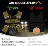 APEXUP Weighted Vest with 5lbs/10lbs/15lbs/20lbs/25lbs/30lbs Weights and Reflective Stripe, Weight Vest Men Women for Workout, Strength Training, Running