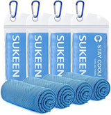 Sukeen [4 Pack] Cooling Towel (40"x12"),Ice Towel,Soft Breathable Chilly Towel,Microfiber Towel for Yoga,Sport,Running,Gym,Workout,Camping,Fitness,Workout & More Activities (Sky Blue)
