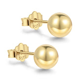 CUTEFEEL 18K Gold Plated Sterling Silver Ball Stud Earring for Women(7mm)