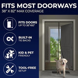 Flux Phenom Screen Door Mesh 38x82 Inch – Easy Install, Strong Magnet Strength, Pet Tested, Hands-Free Entry, Door Screen Magnetic Closure, Keeps Bugs Out