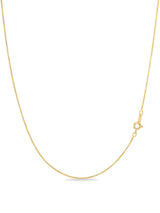 KEZEF Dainty Box Chain Necklace for Women, 18K Gold Plated Silver, 18 Inch