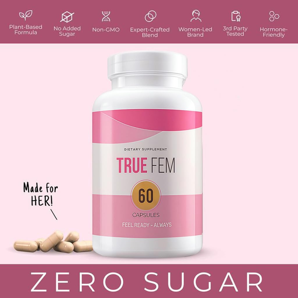 TRUE FEM 13-in-1 Vitamin ，Truefem 13-in-1 Capsules Vegan, Non-GMO – Botanical Blend for Women’s Daily Balance
