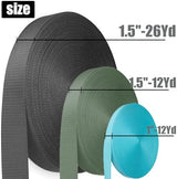 Nylon Webbing 1.5 Inch, Heavy Duty Nylon Webbing Strap 12 Yard,Durable Nylon Strapping for Indoor or Outdoor Gear, DIY Crafting, Repairing (Black, 1.5"-26 Yard)