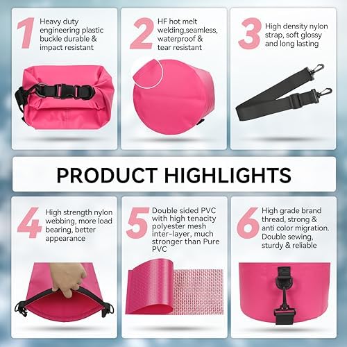 MARCHWAY Floating Waterproof Dry Bag Backpack 5L/10L/20L/30L/40L, Roll Top Sack Keeps Gear Dry for Kayaking, Rafting, Boating, Swimming, Camping, Hiking, Beach, Fishing