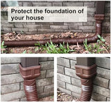 7ft Long Gutter Downspout Extensions, Outer Diameter 3" Downspout Extender for Rainwater Drainage, Flexible Drainage Pipe Suitable for 2"×3" and 3"×4" Downspout (Brown-1-Pack)