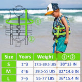 Pottwal Swim Vest for Kids - Swim Jacket for 1-2 Years (24-33LBS) - Buoyancy Aid Made of Neoprene & EPE - with Adjustable Crotch Strap