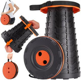 Fishboy Upgraded Collapsible Stool, 400lbs Max Weight, Lightweight But Sturdy, Portable Retractable Folding Telescoping Foldable Camping Stool for Adults Outdoor Fishing Hiking Gardening Travel BBQ