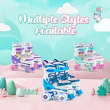 SULIFEEL Rainbow Unicorn 4 Size Adjustable Light up Roller Skates for Girls Boys for Kids