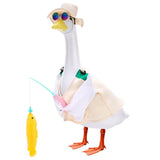 Hoemwarm Fishing Porch Goose Outfits Set Cute Porch Goose Outfits Costume Clothes for 23 Inch Statue Outdoor Garden Yard Patio Camping Fishing Party Decoration