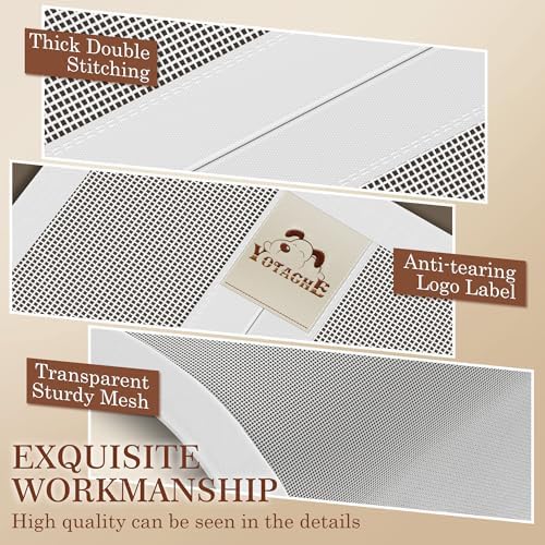 Yotache White Reversible Left Right Side Opening Screen Doors with Magnets Fits Door Size 34 x 80, Reinforced Sewing Magnetic Mesh, Actual Screen Size 36" x 81"