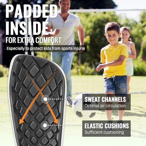 Northdeer Soccer Shin Guards for Kids Adults. Sleeves with Optimized Insert Pocket - Protective Soccer for Boys Girls Men