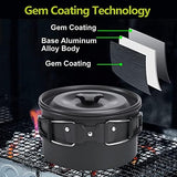 aiGear Camping Cookware Mess Kit, Non-Stick Camping Pan Pot Kettle, Lightweight Aluminum Camping Utensils, Collapsible Portable Camping Cooking Set for Outdoor Cooking Hiking Picnic