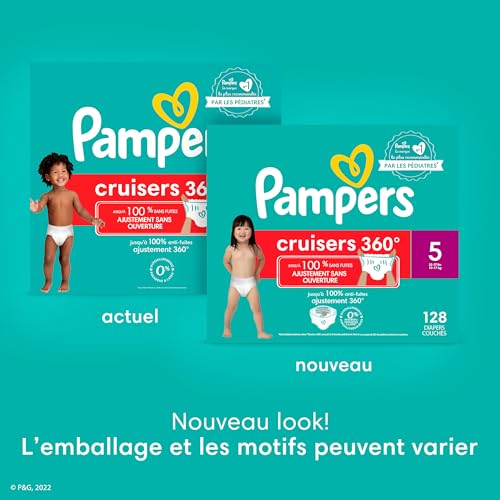 Pampers Diapers - Cruisers 360 - Size 6, 48 Count, Babyproof up to 100% Leakproof Pull-On Diaper