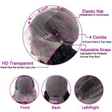 CHEETAHBEAUTY Deep Wave 13X6 HD Transparent Lace Front Wigs Human Hair Brazilian 10A Grade Deep Curly Human Hair Wigs for Black Women Pre Plucked with Baby Hair Natural Black 250% Density(30inch)